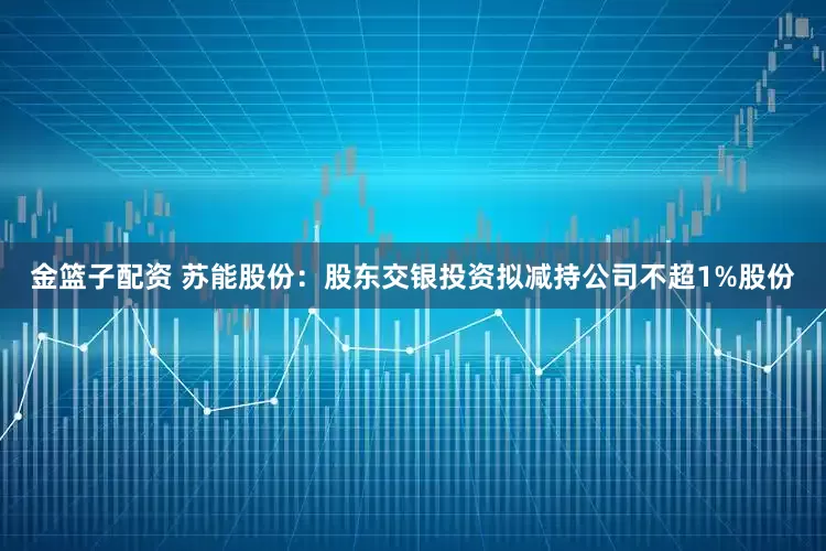 金篮子配资 苏能股份：股东交银投资拟减持公司不超1%股份